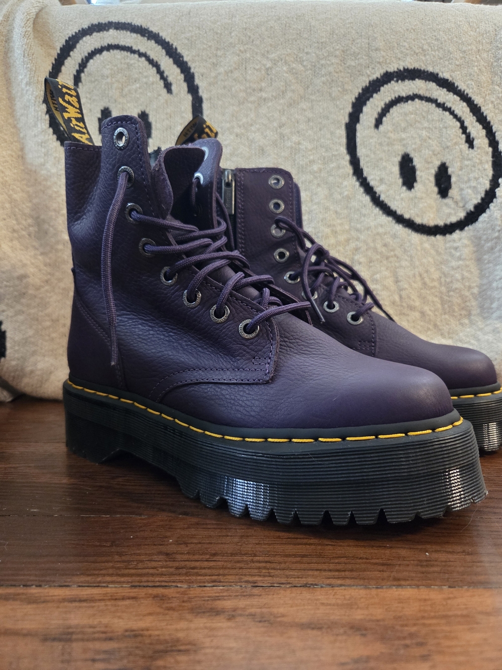 Dr. Martens Purple Platform Combat Boots